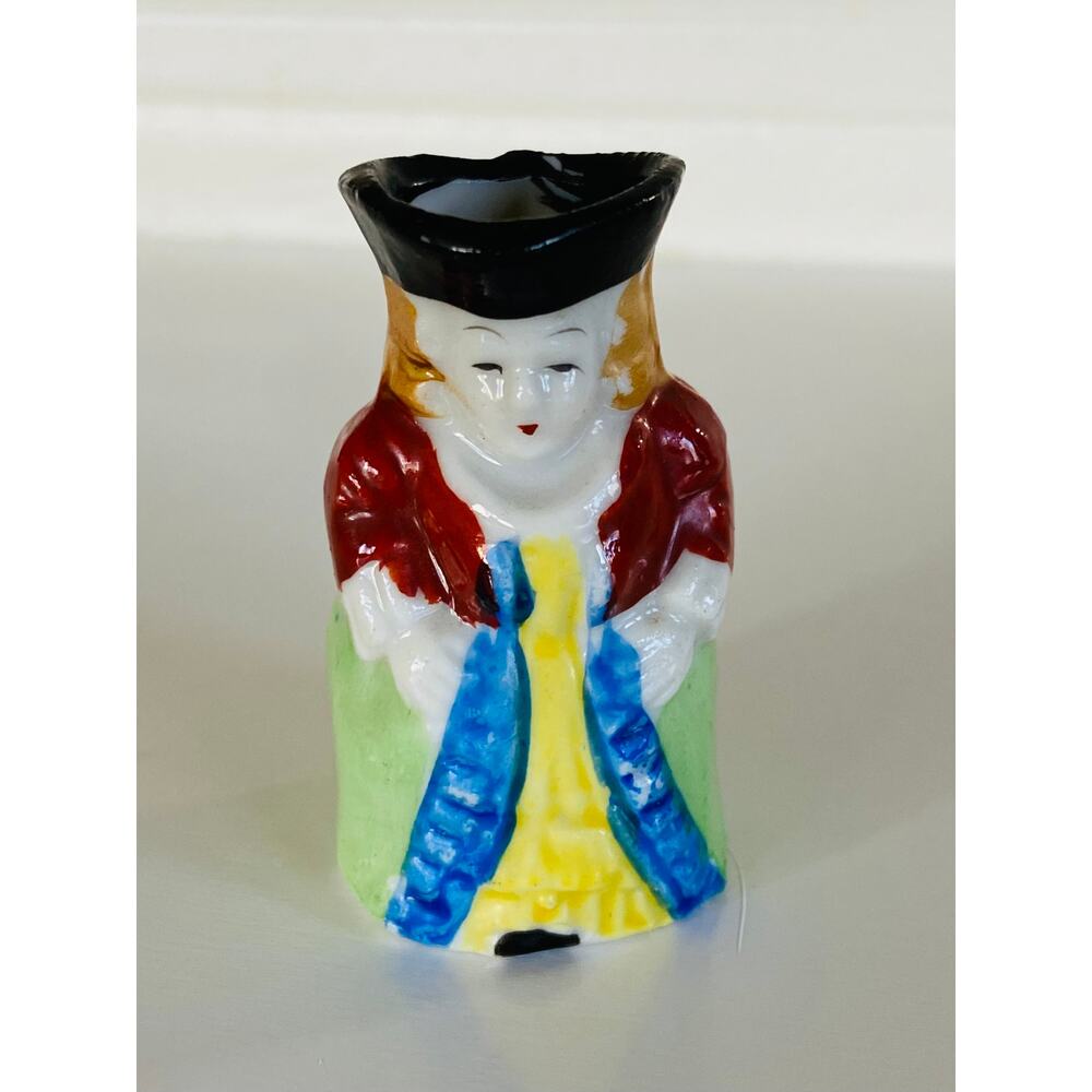 VINTAGE Miniature Colonial Lady Toby Jug Pitcher Creamer Made in Occupied Japan